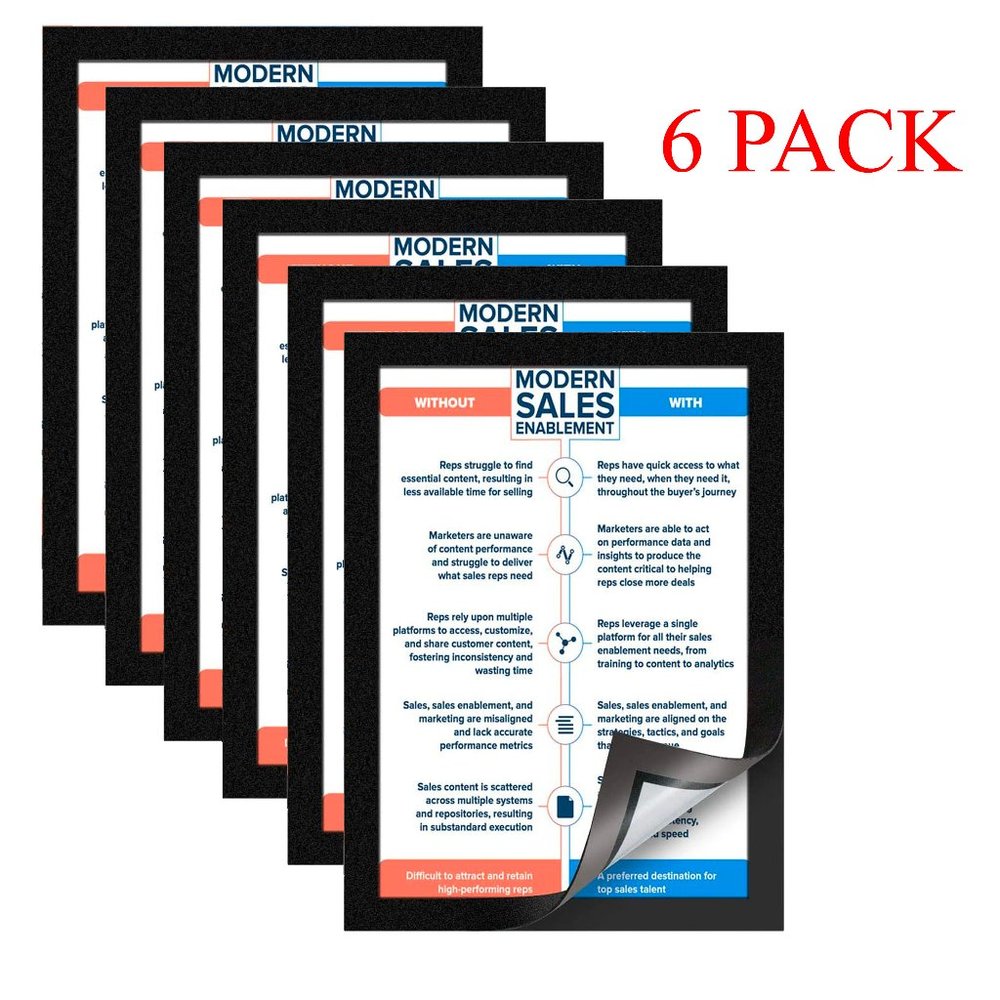 Picture Holder Document Sign Holder Pockets Magnetic Adhesive Back, Plastic